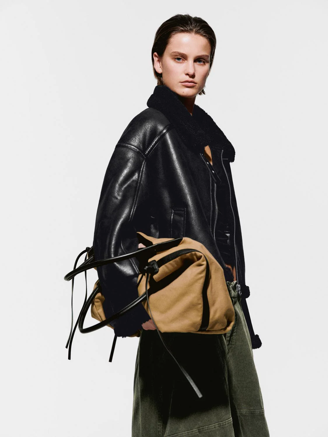 Contrast Hem Faux Leather Jackets - Image 11