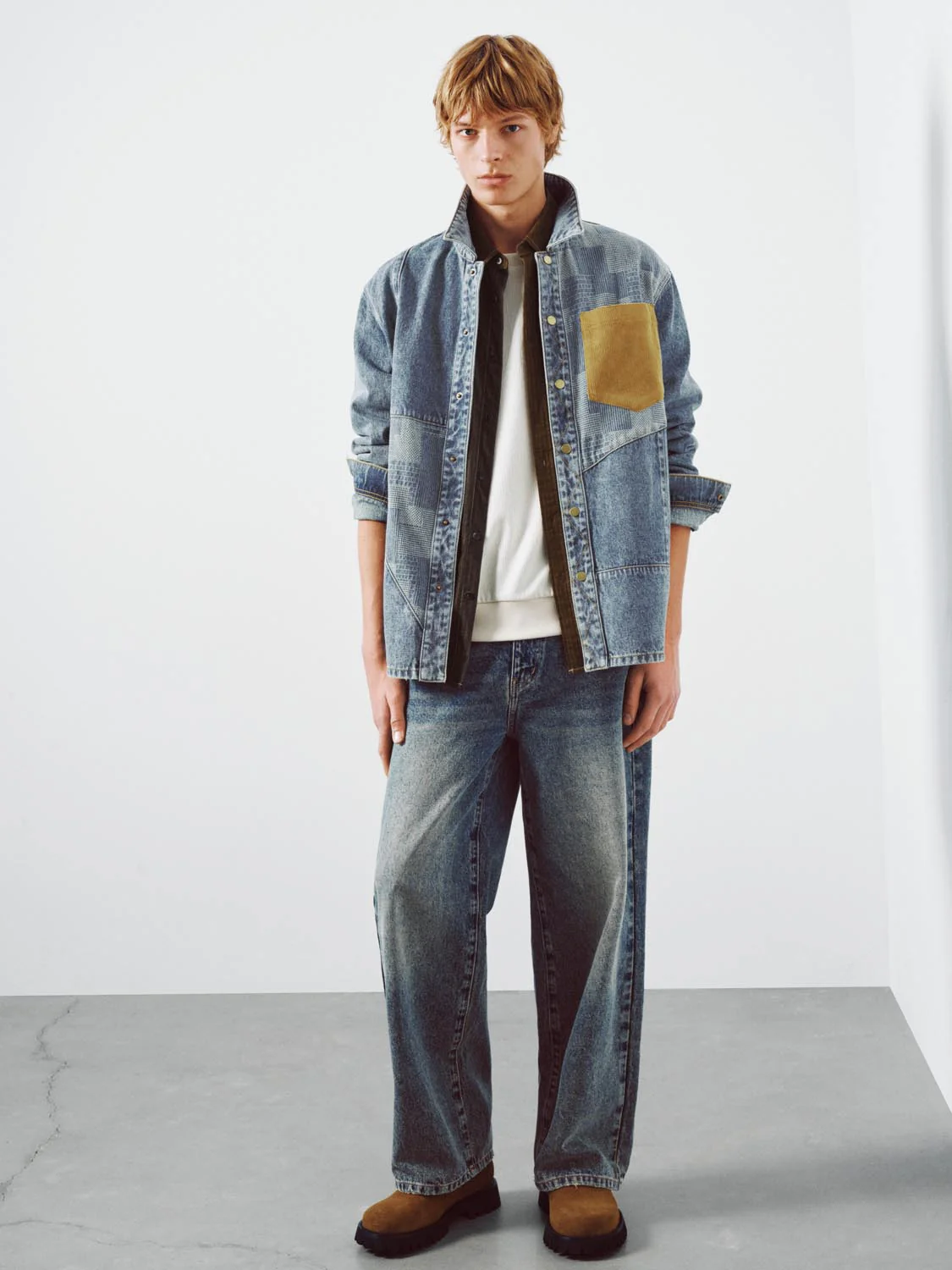 Contrast Patch Denim Shirts - Image 4