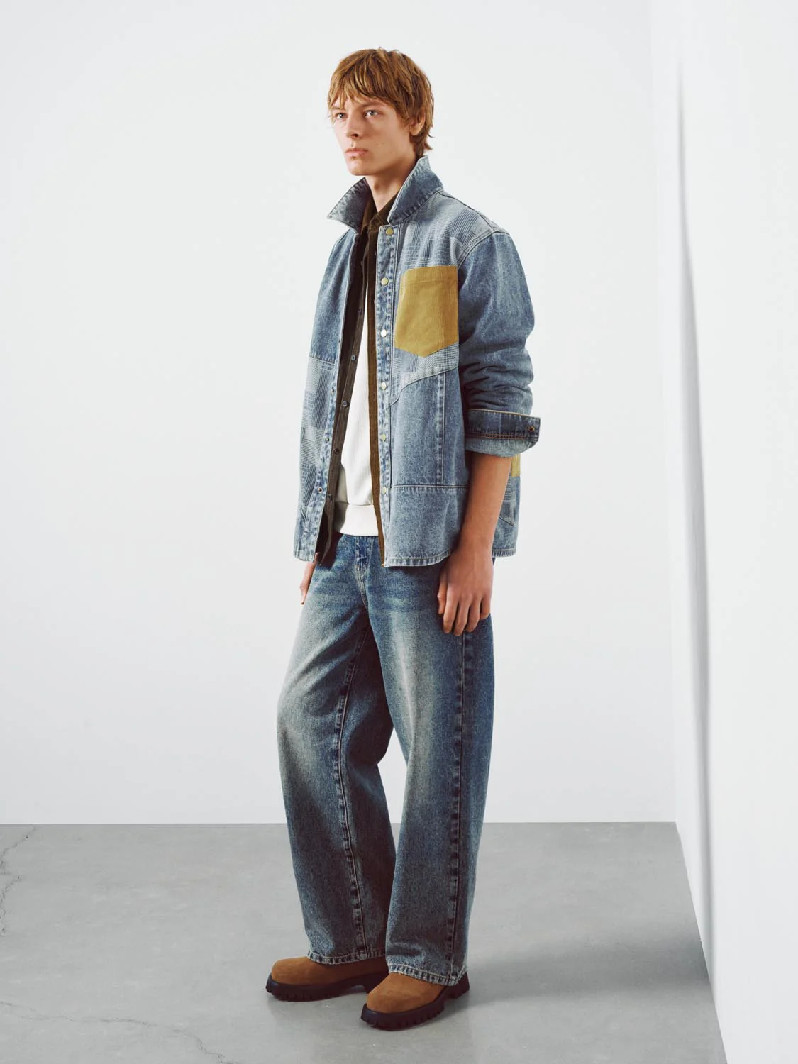 Contrast Patch Denim Shirts - Image 5