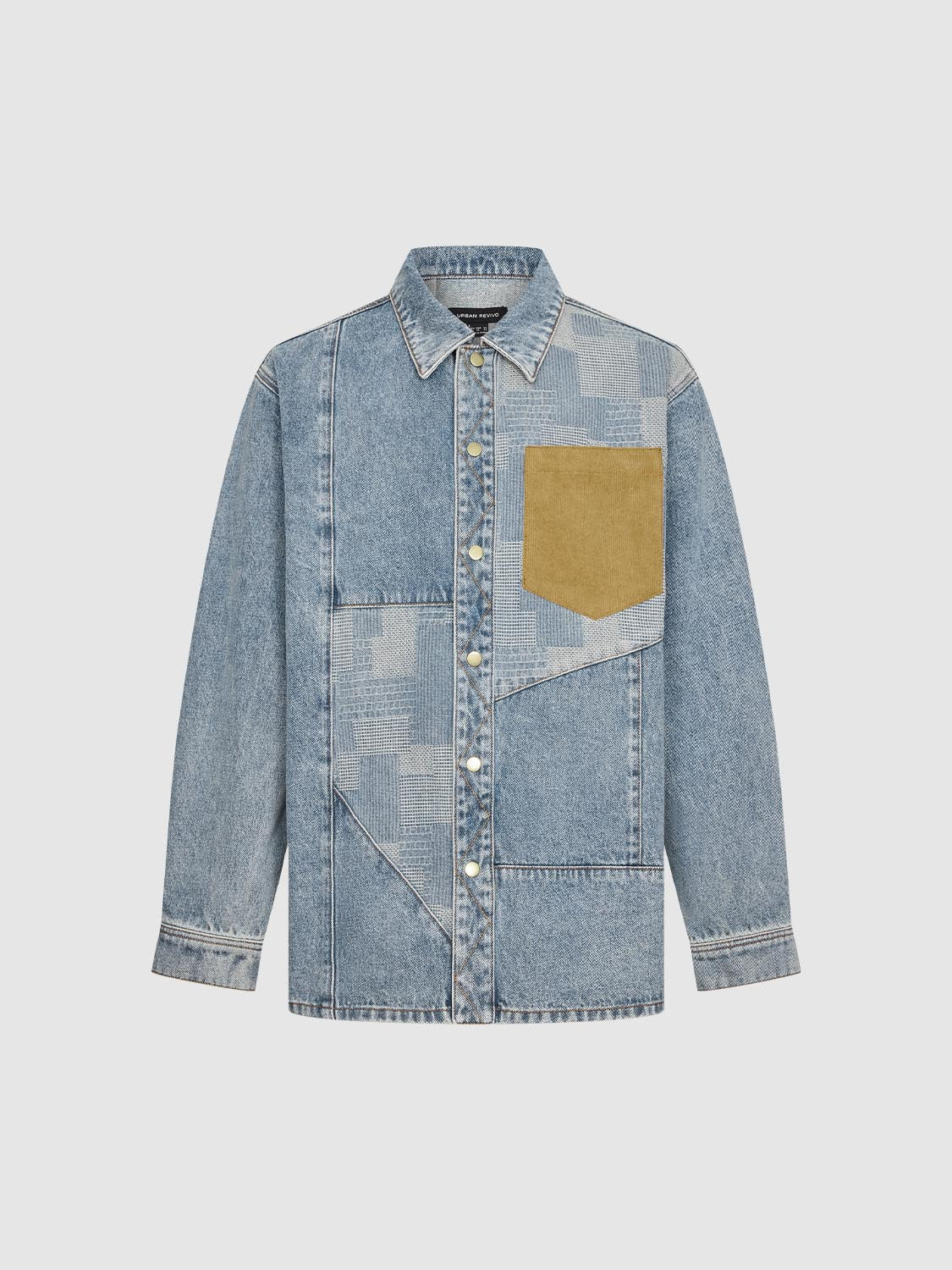 Contrast Patch Denim Shirts - Image 7