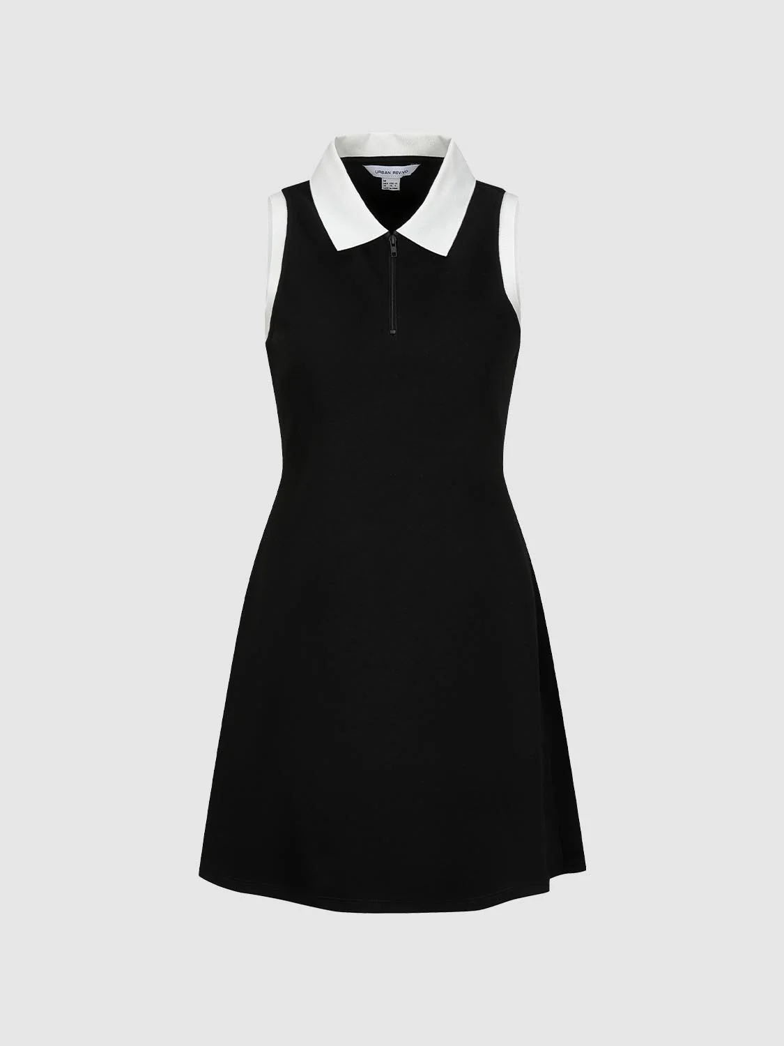 Contrast Polo Neck Sleeveless A-Line Midi Dresses - Image 23