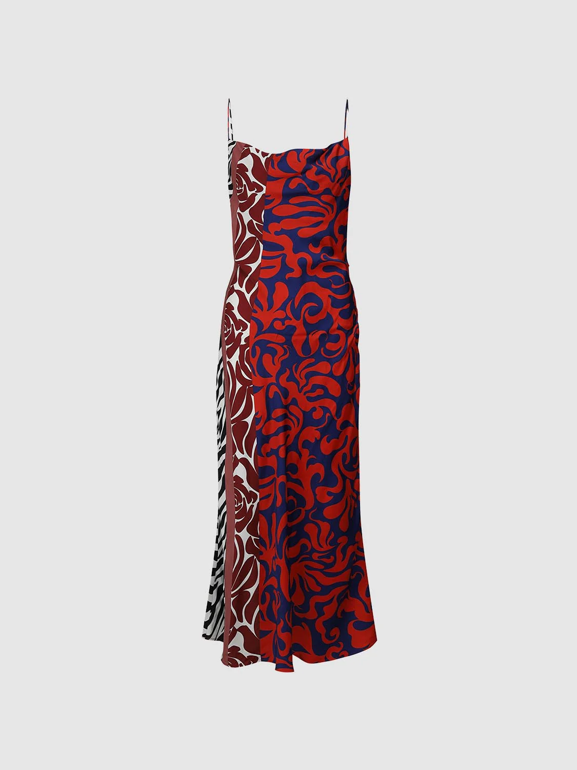 Contrast Printed Strappy Skinny Fit Maxi Dresses - Image 7