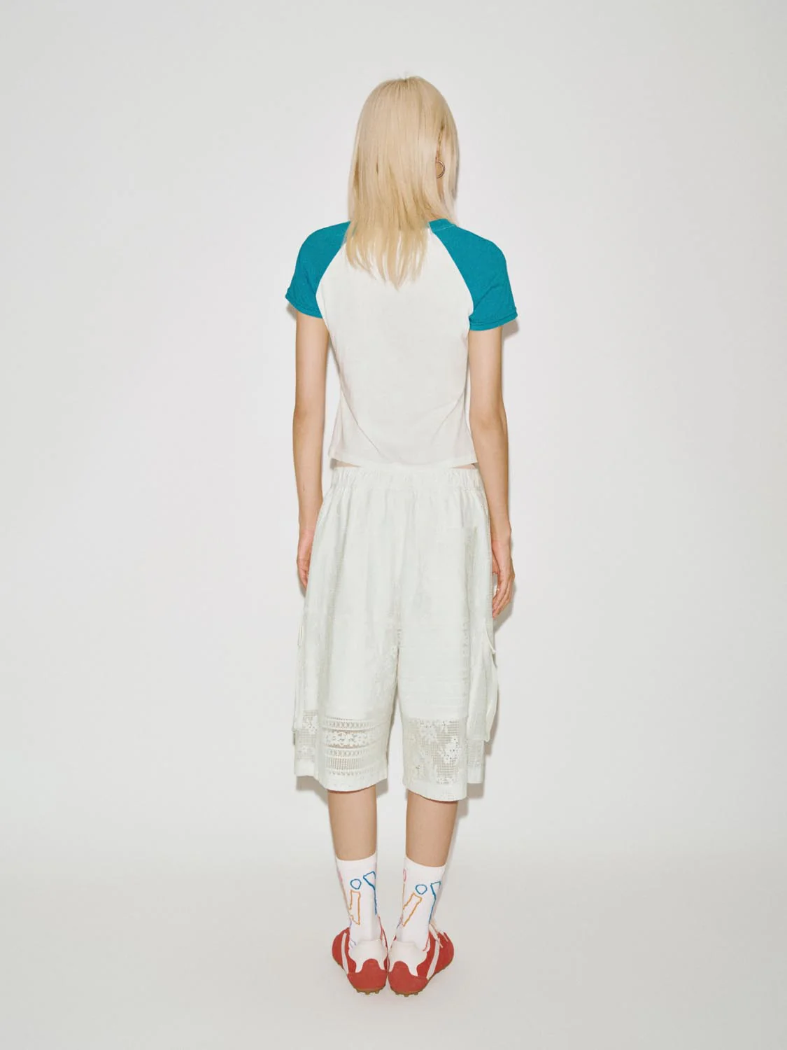 Contrast Raglan Sleeve Dot Printed T-Shirts - Image 6