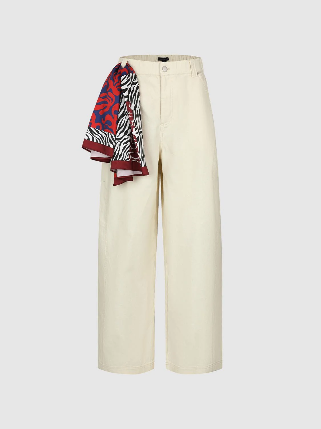 Contrast Scarf Detail Tapered Pants - Image 2