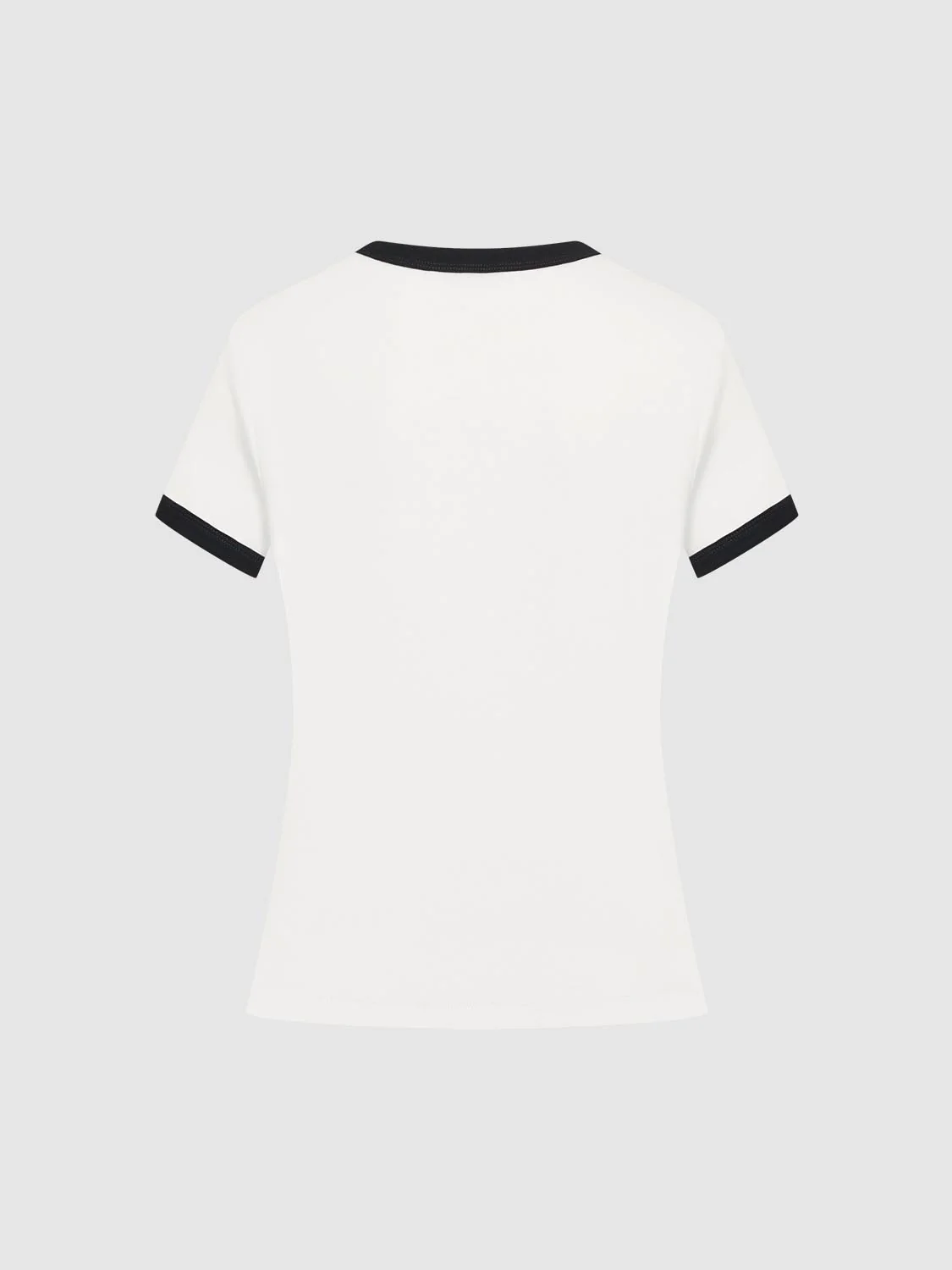 Contrast Trim Crew Neck T-Shirts - Image 2