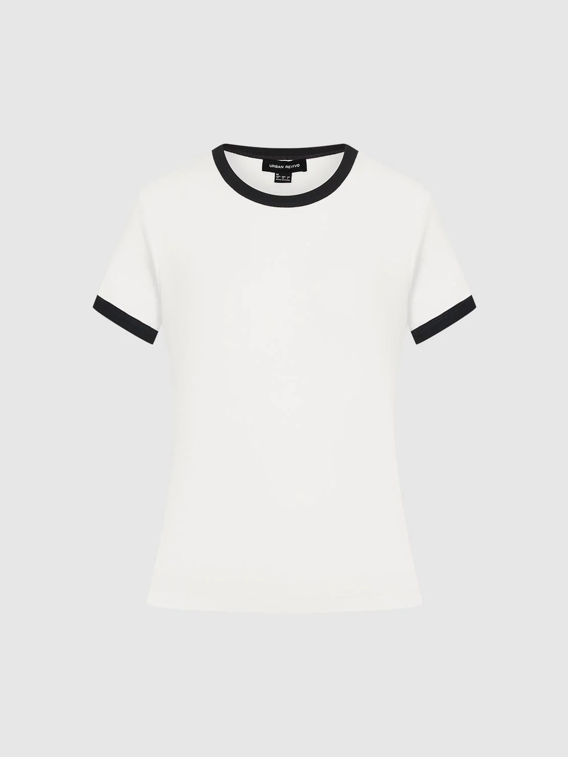 Contrast Trim Crew Neck T-Shirts - Image 9