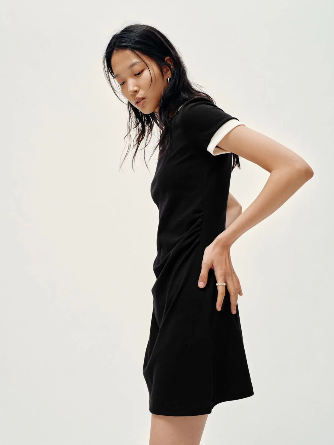 Contrast Trim Nipped Waist A-Line Midi Dresses - Image 10