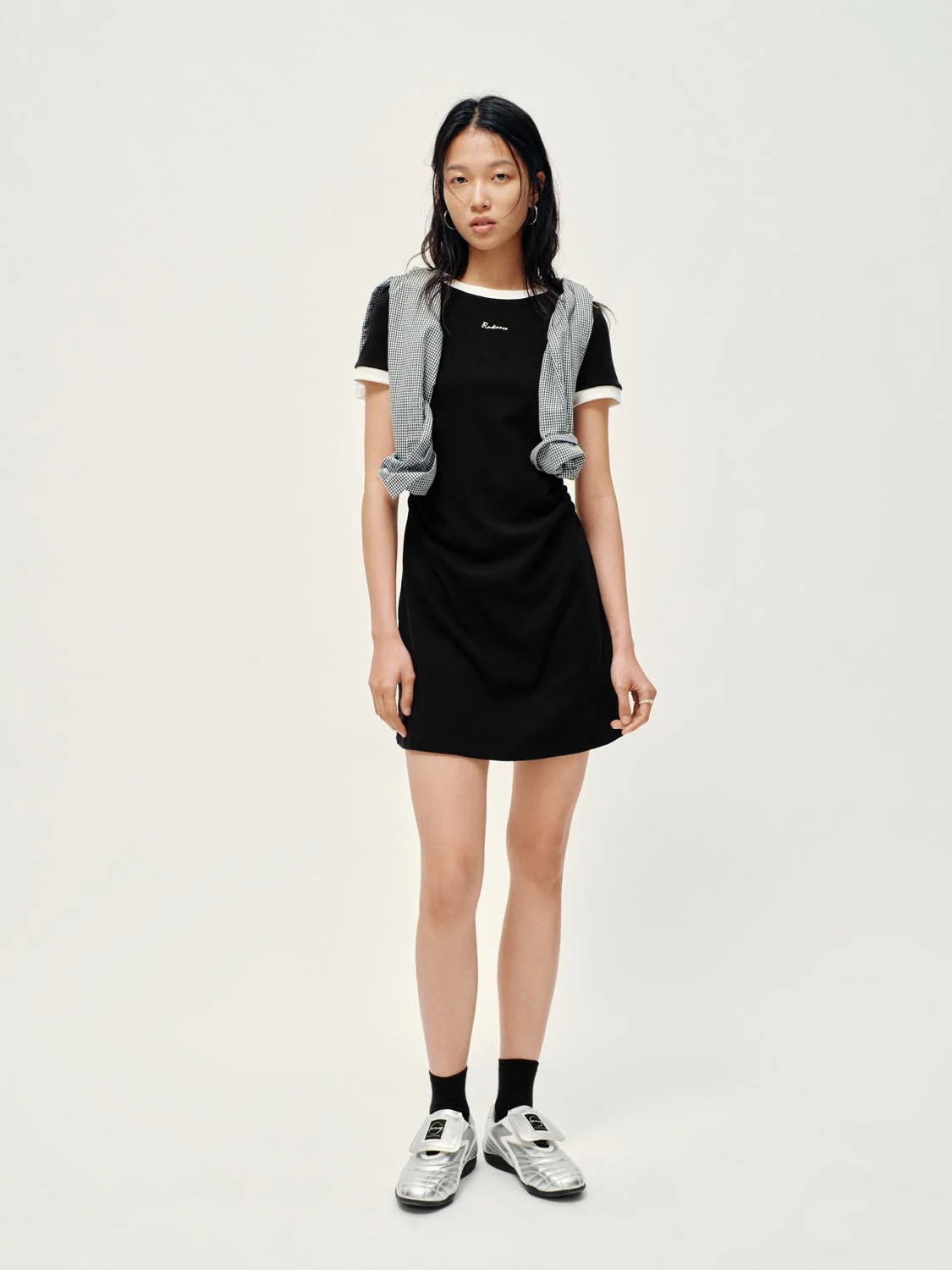 Contrast Trim Nipped Waist A-Line Midi Dresses - Image 13