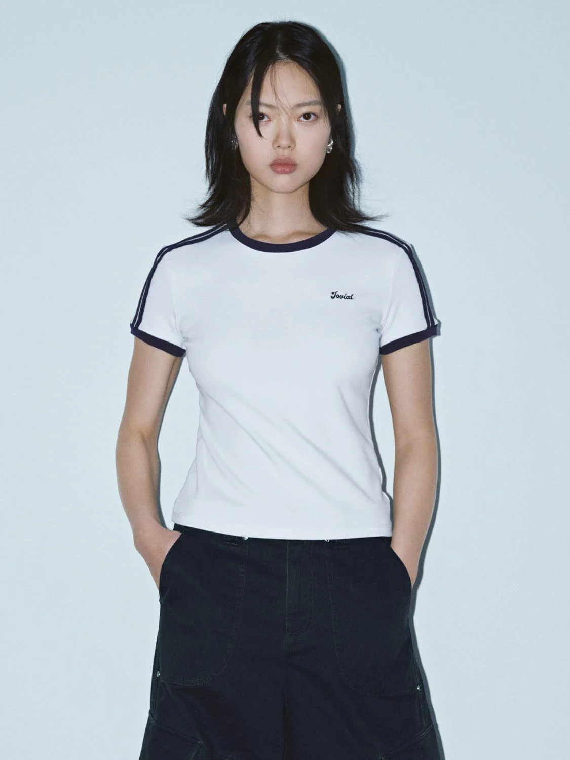 Contrast Trim Nipped Waist T-Shirts - Image 16