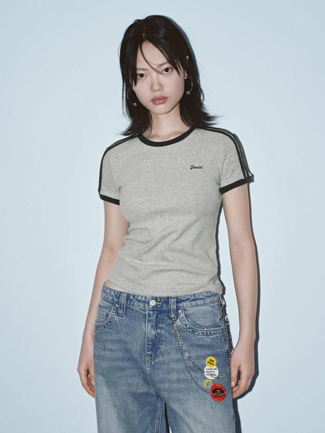 Contrast Trim Nipped Waist T-Shirts - Image 4