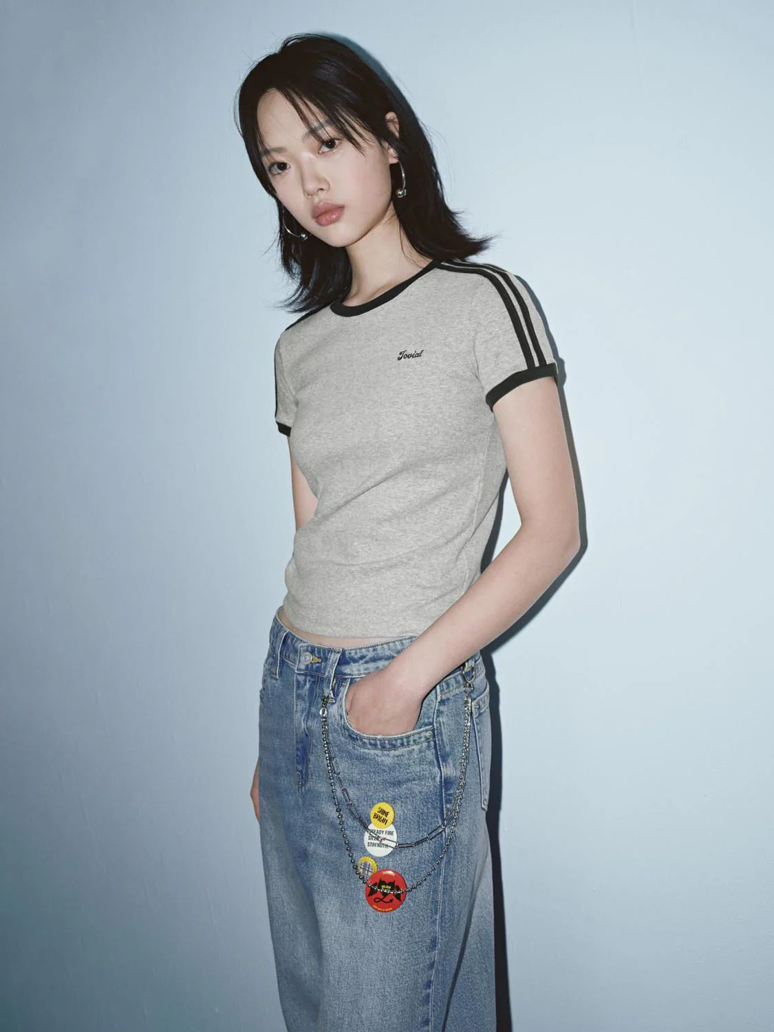 Contrast Trim Nipped Waist T-Shirts - Image 5