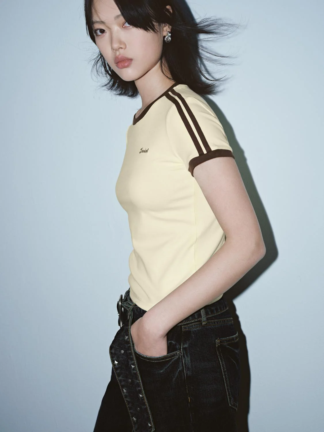 Contrast Trim Nipped Waist T-Shirts - Image 8