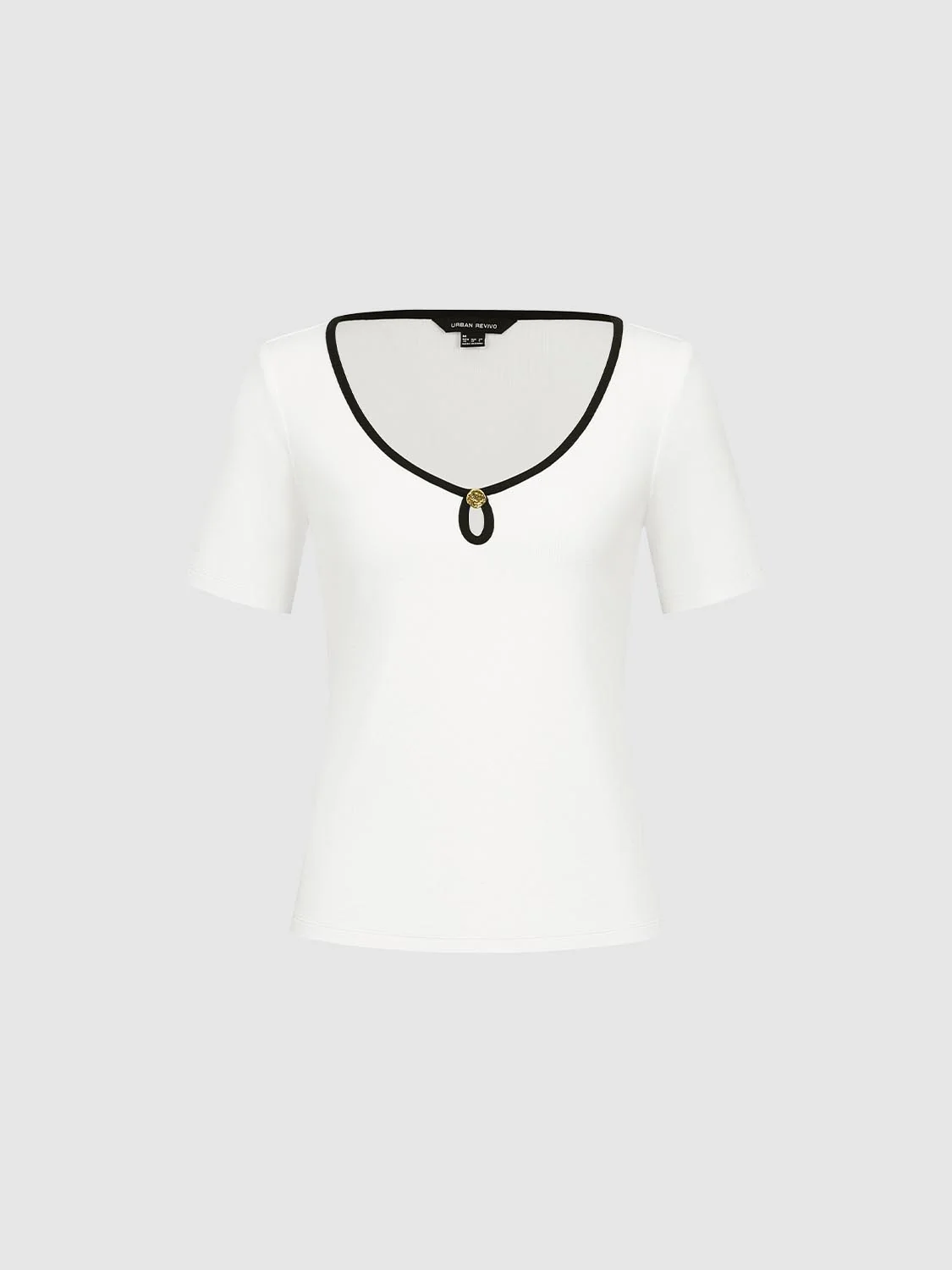 Contrast Trim Skinny-Fit T-Shirts - Image 7