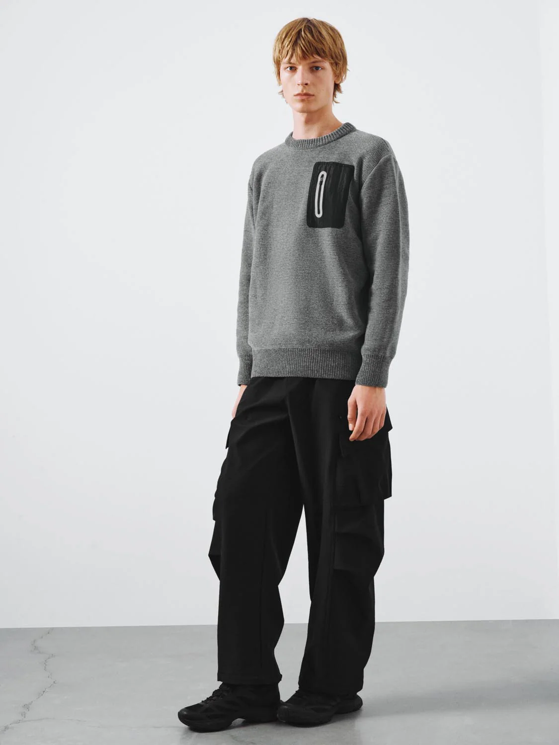 Contrast Zip Detail Long Sleeve Knitted T-Shirts - Image 5