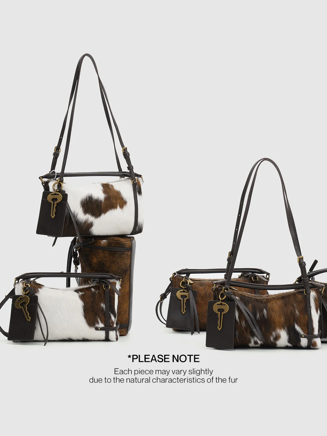 Cow Print Fluffy Hand Shoulder Bags - Image 2