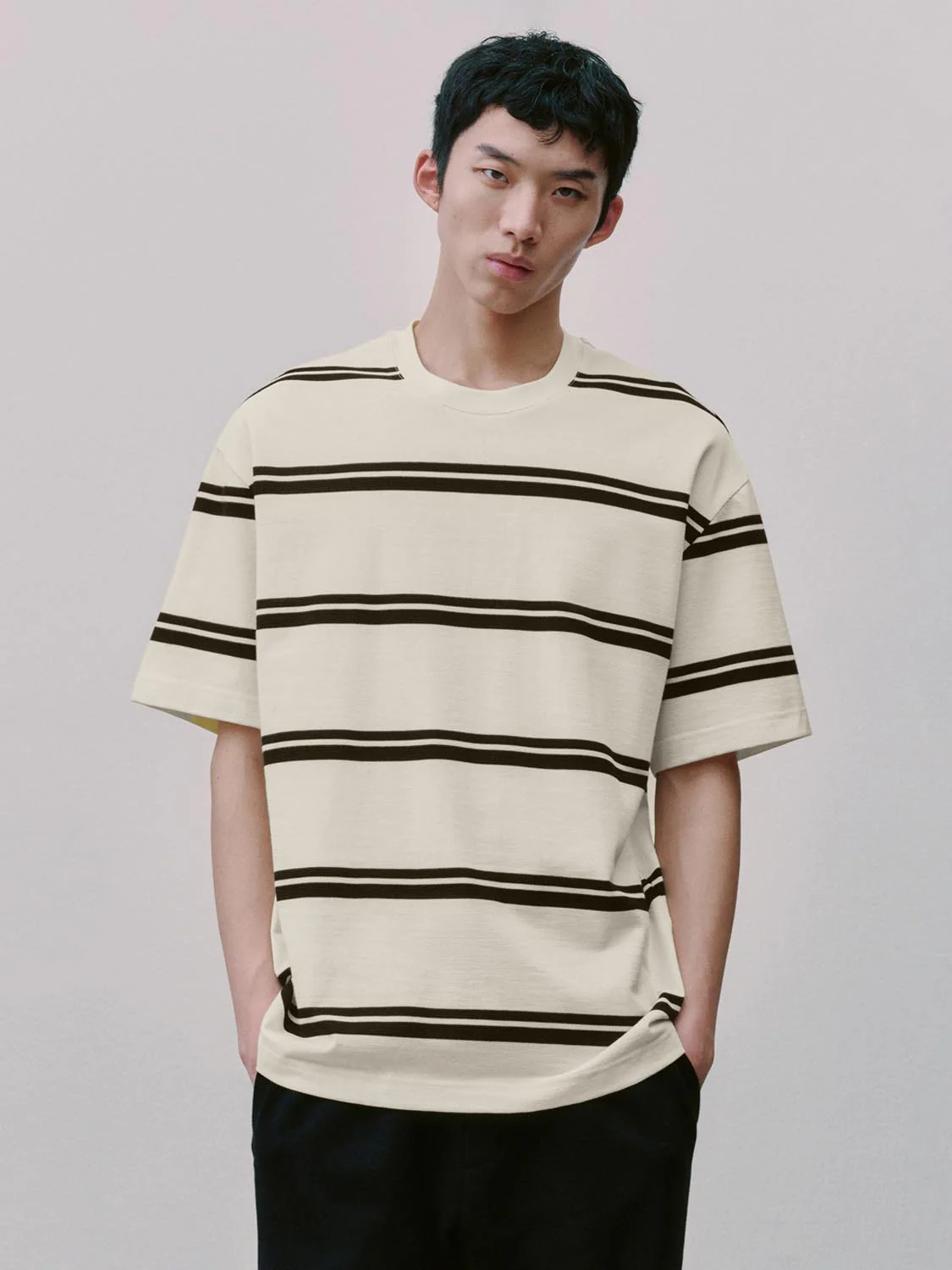 Crew Neck Contrast Striped T-Shirts - Image 15
