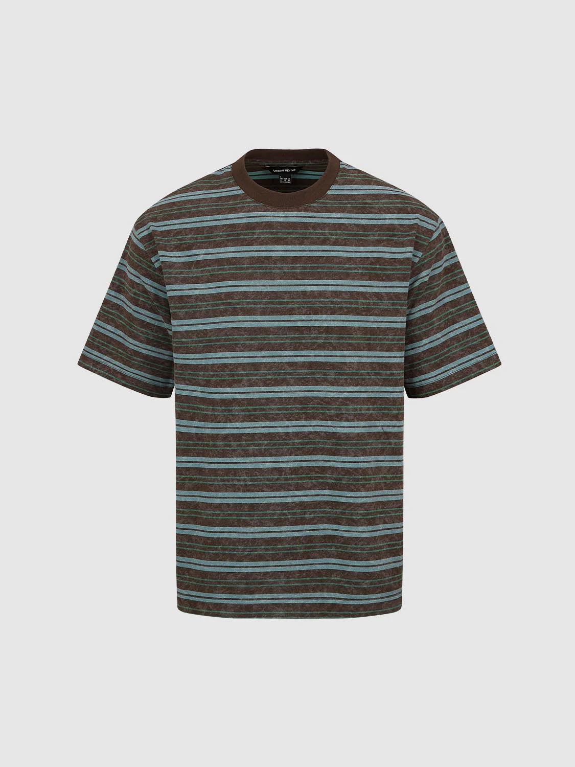 Crew Neck Contrast Striped T-Shirts - Image 7