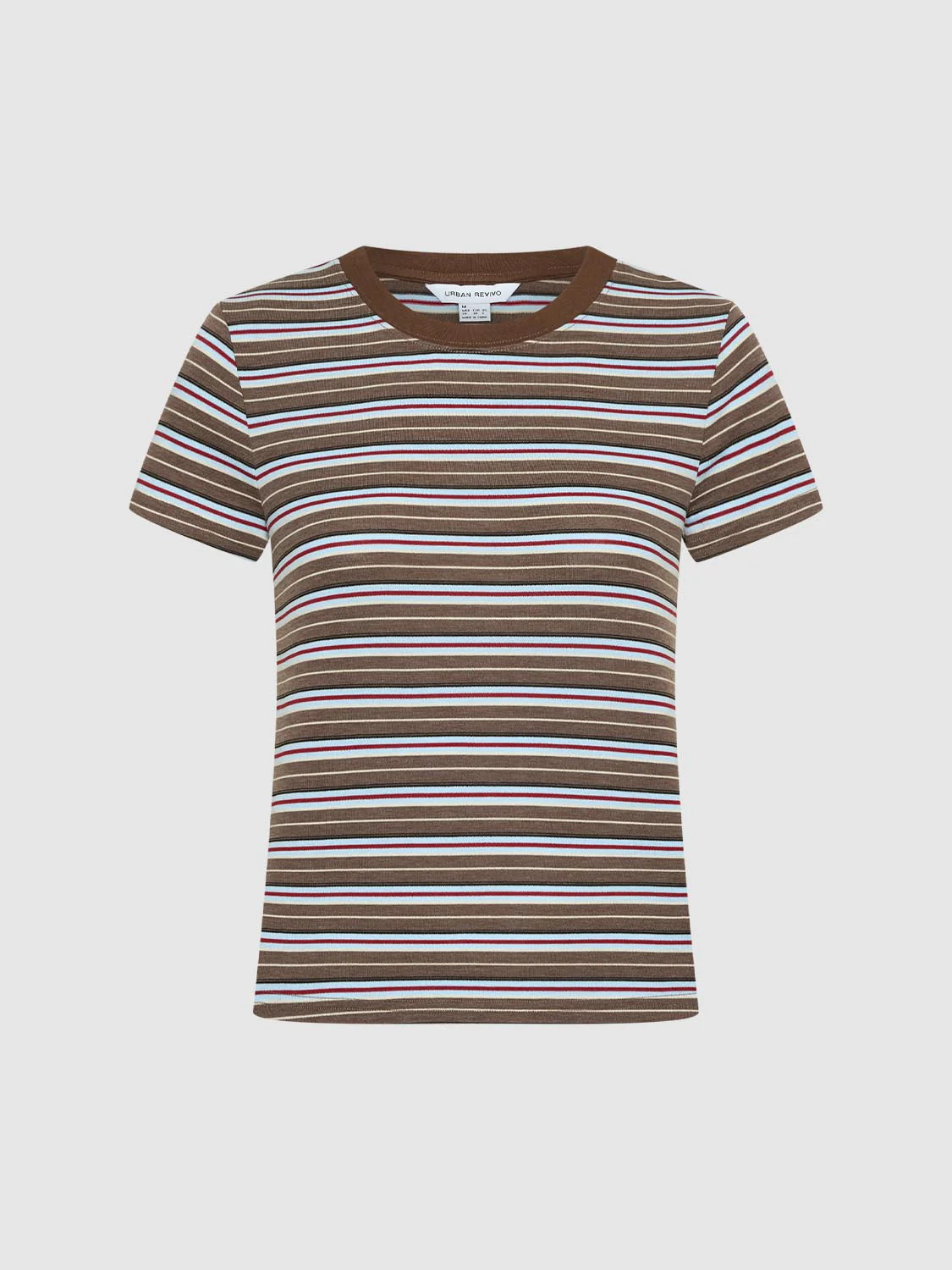 Crew Neck Contrast Striped T-Shirts - Image 15