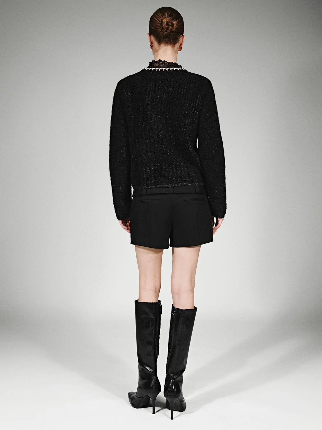 Crew Neck Contrast Trim Knitted Cardigans - Image 6