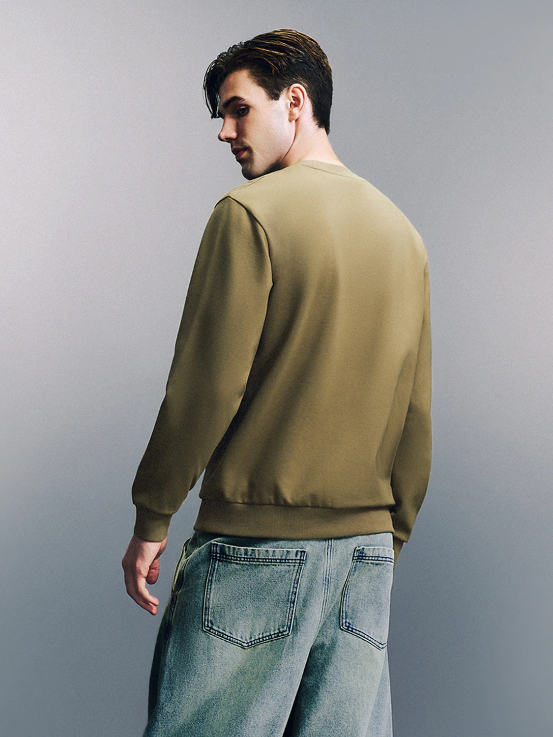 Crew Neck Drawstring Hem Sweatshirts - Image 2