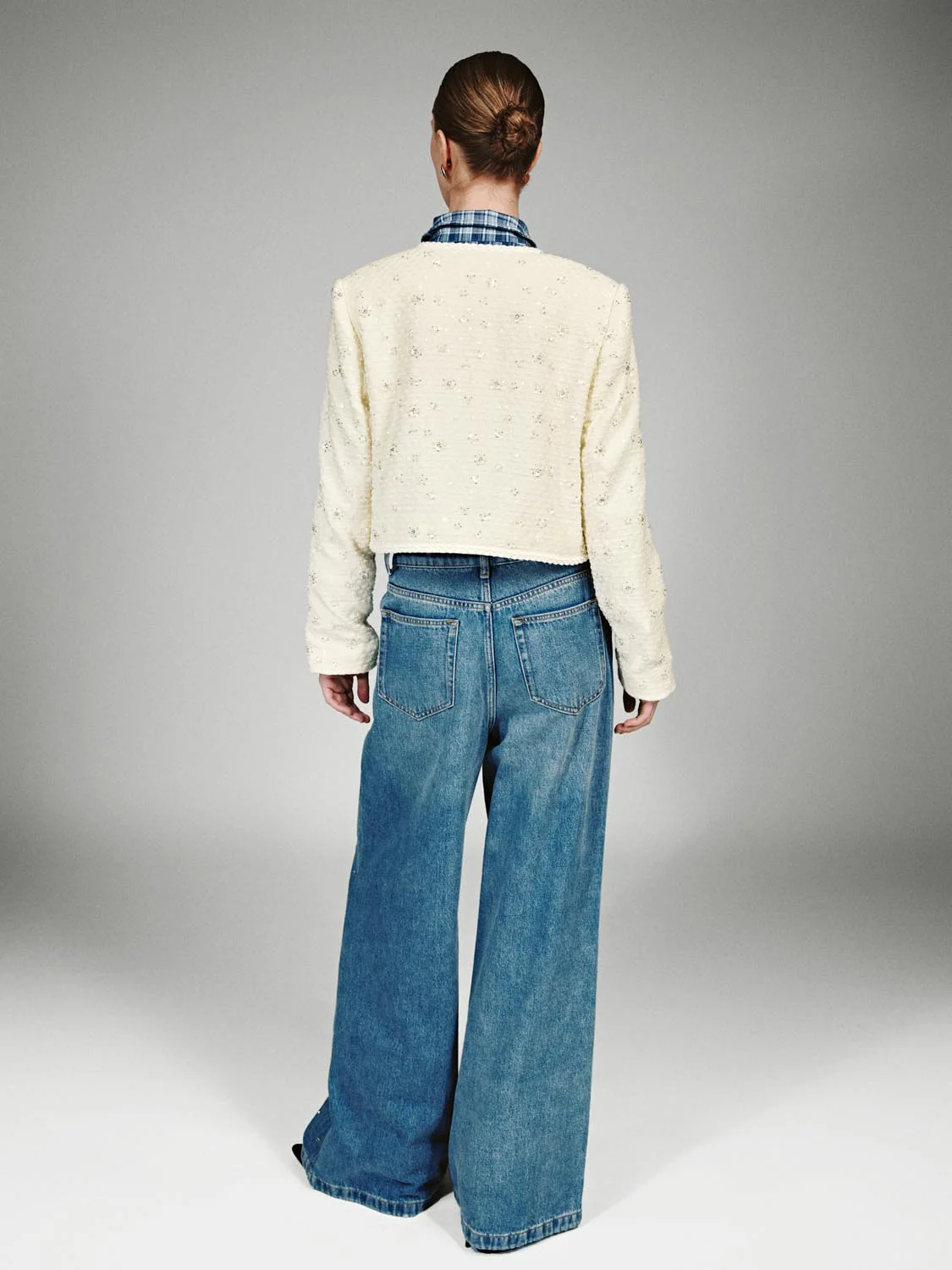 Crew Neck Embellished Button Up Jackets - Image 6
