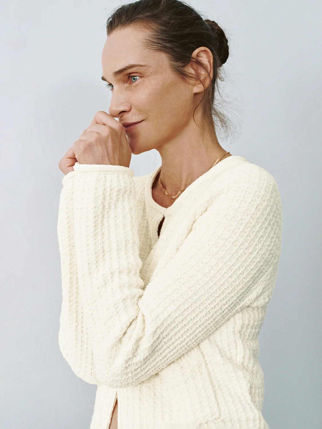 Crew Neck Knitted Cardigan - Image 5