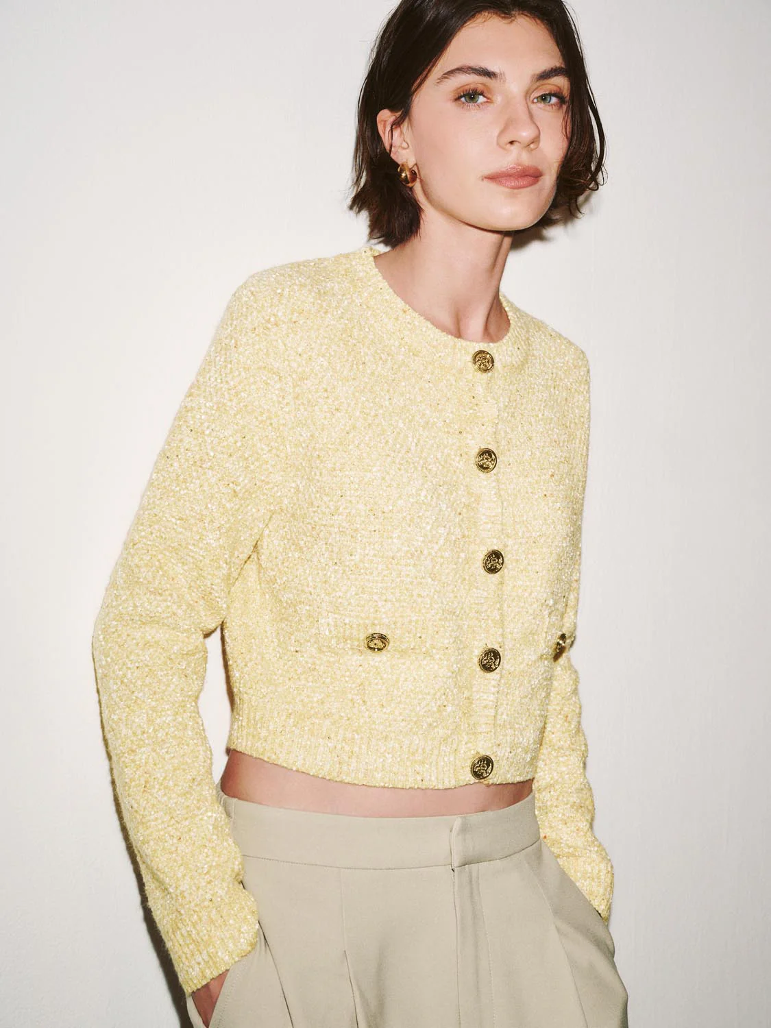 Crew Neck Knitted Cardigans - Image 2
