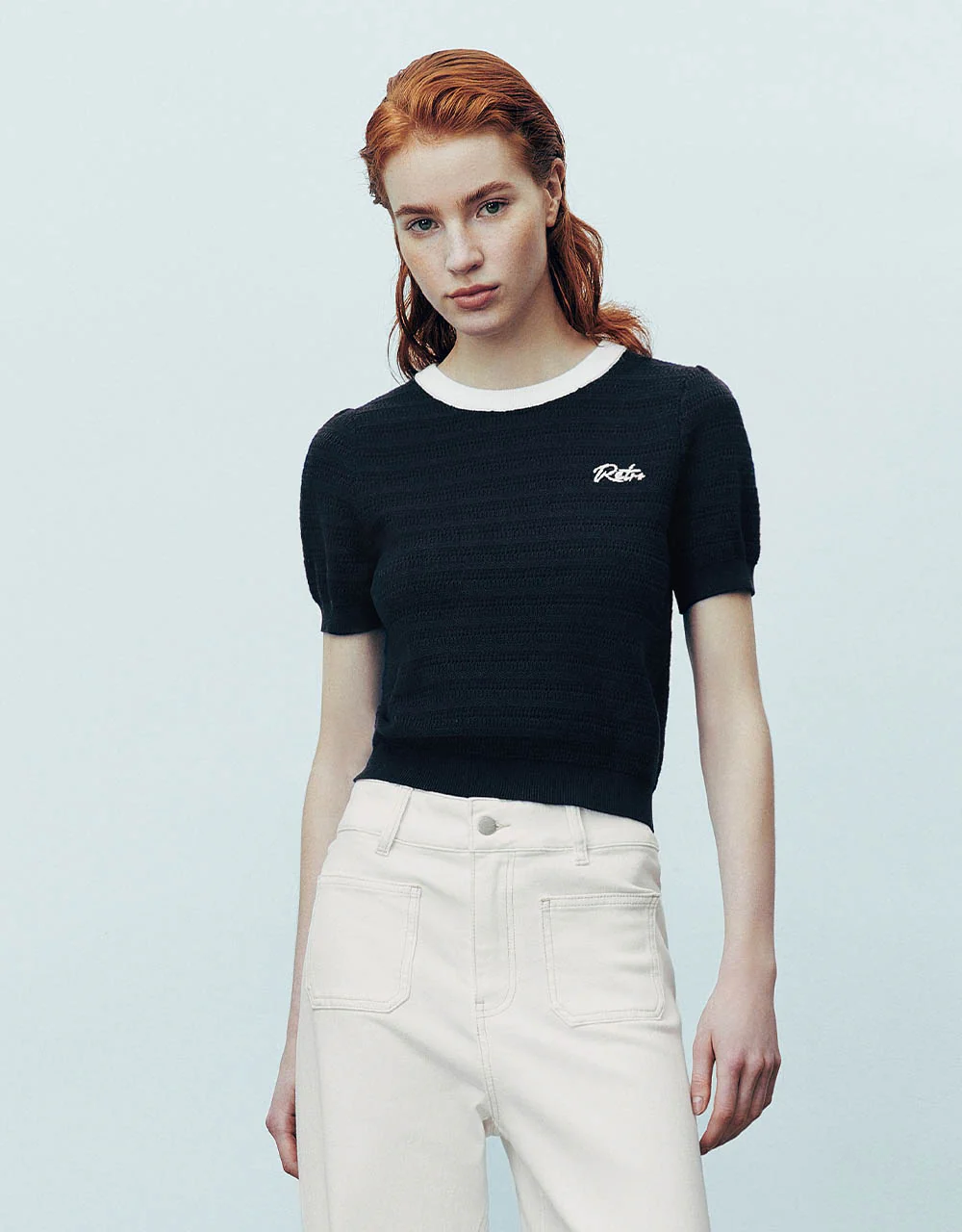 Crew Neck Knitted T-Shirt - Image 17