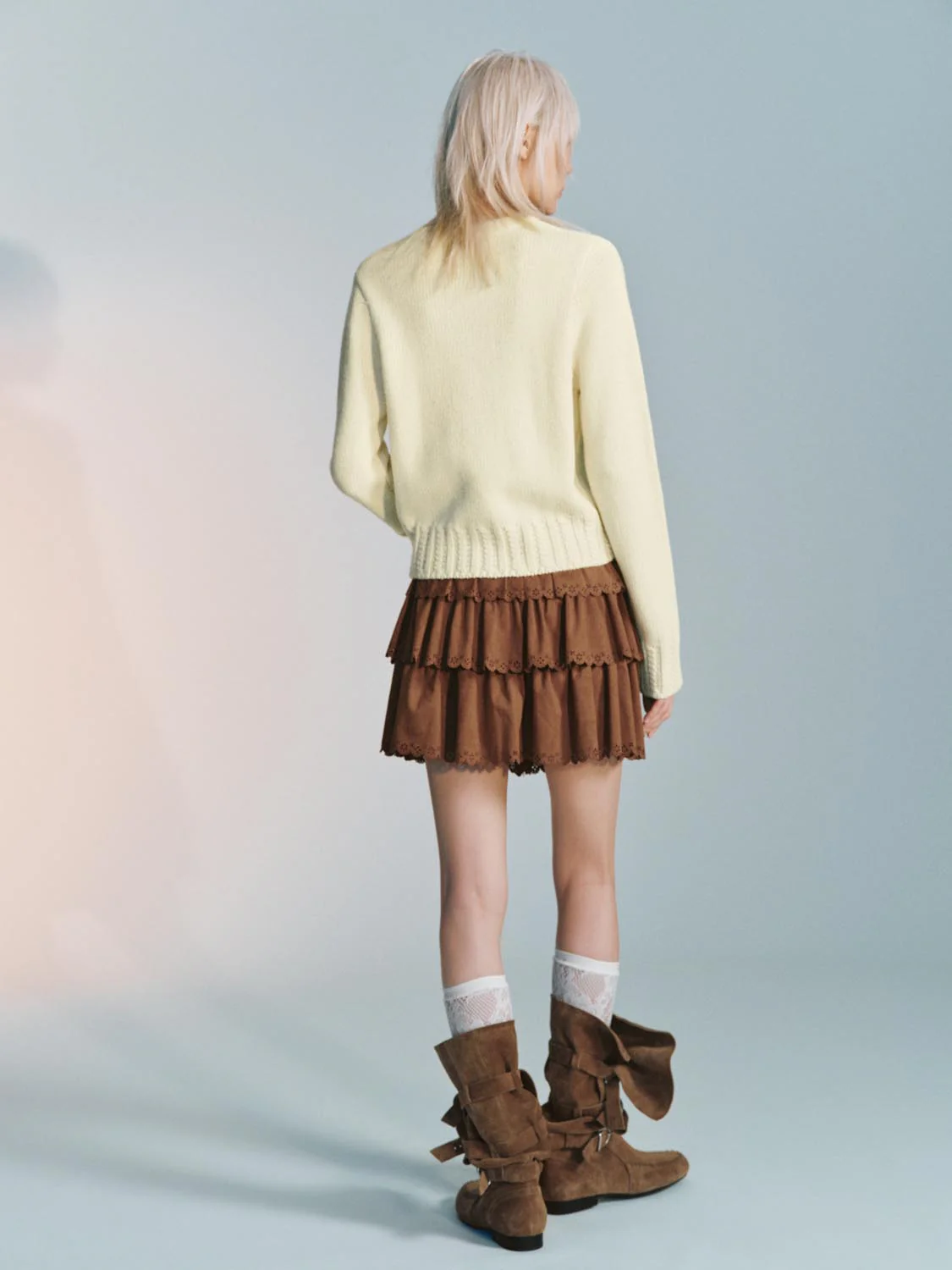 Crew Neck Long Sleeve Knitted T-Shirts - Image 6