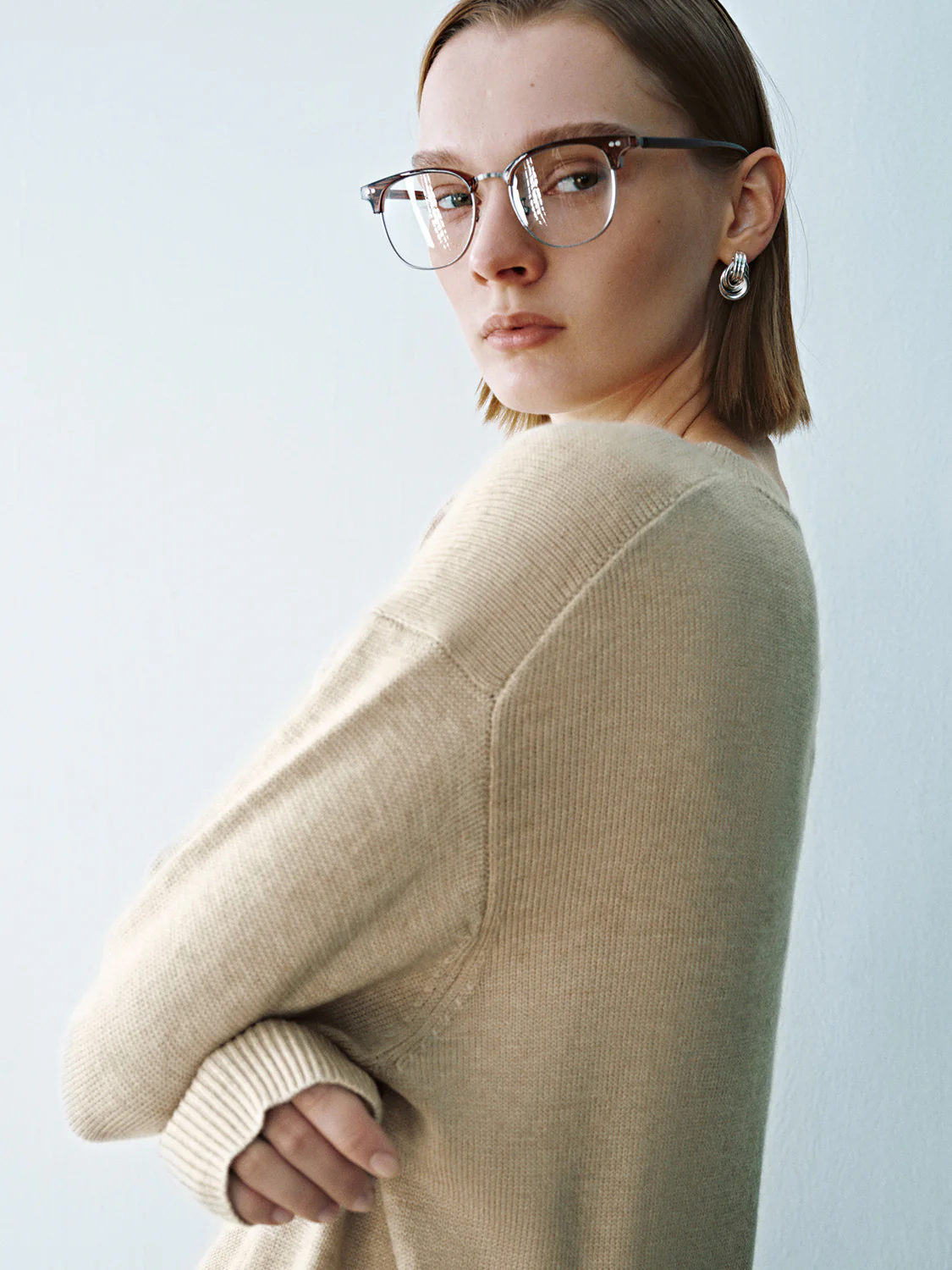 Crew Neck Loose Knitted T-Shirt - Image 29