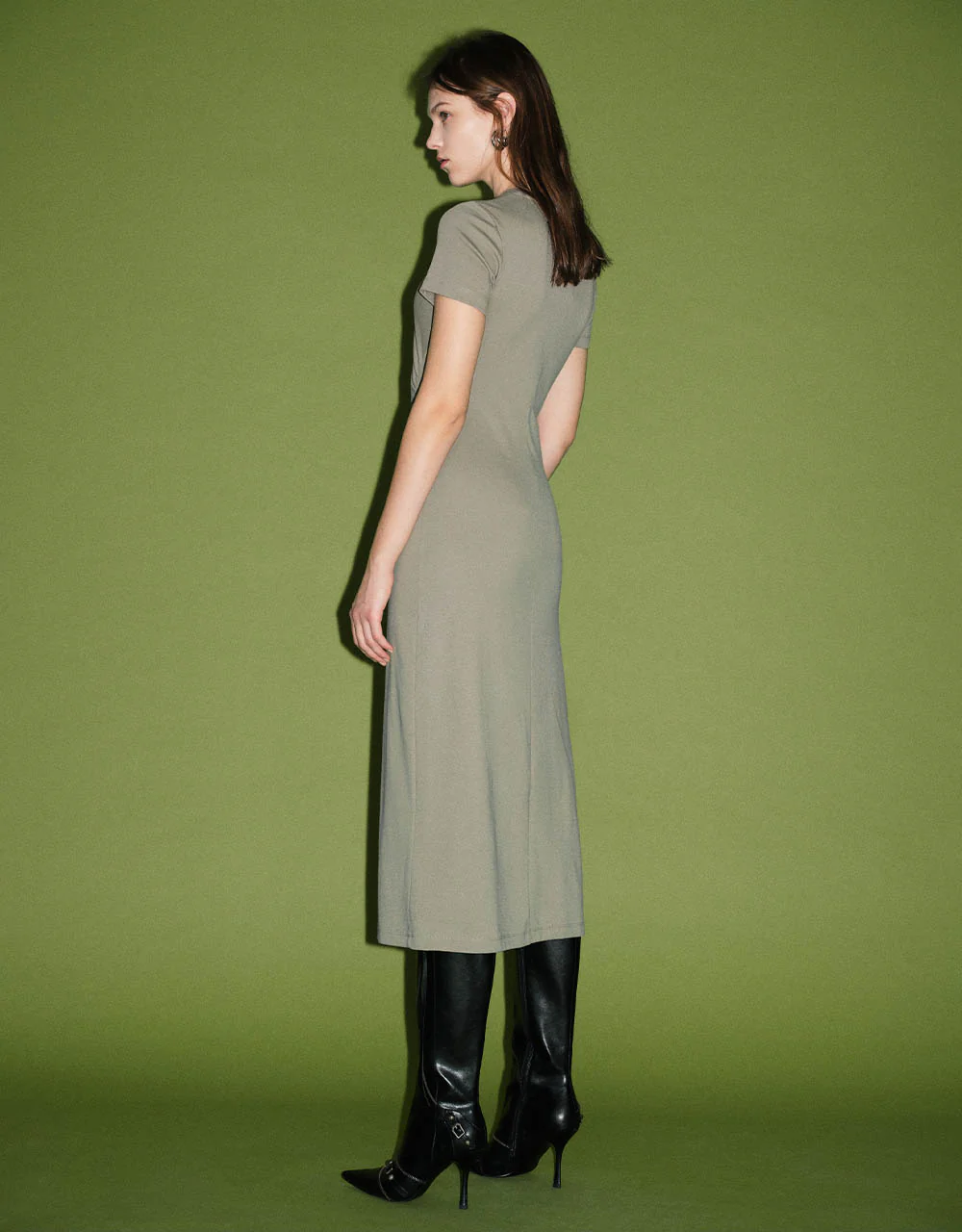 Crew Neck Skinny Knitted Dress - Image 13