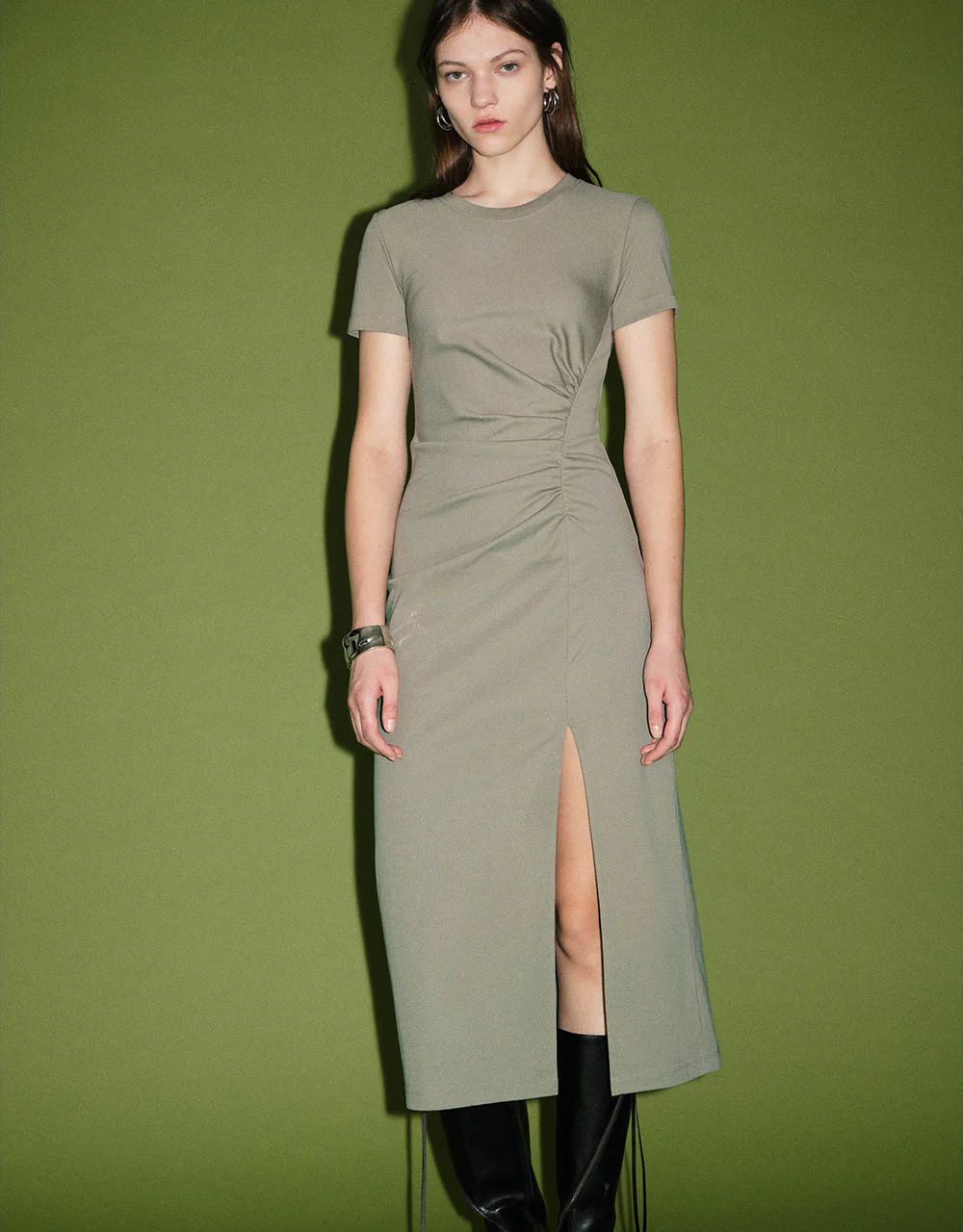 Crew Neck Skinny Knitted Dress - Image 14