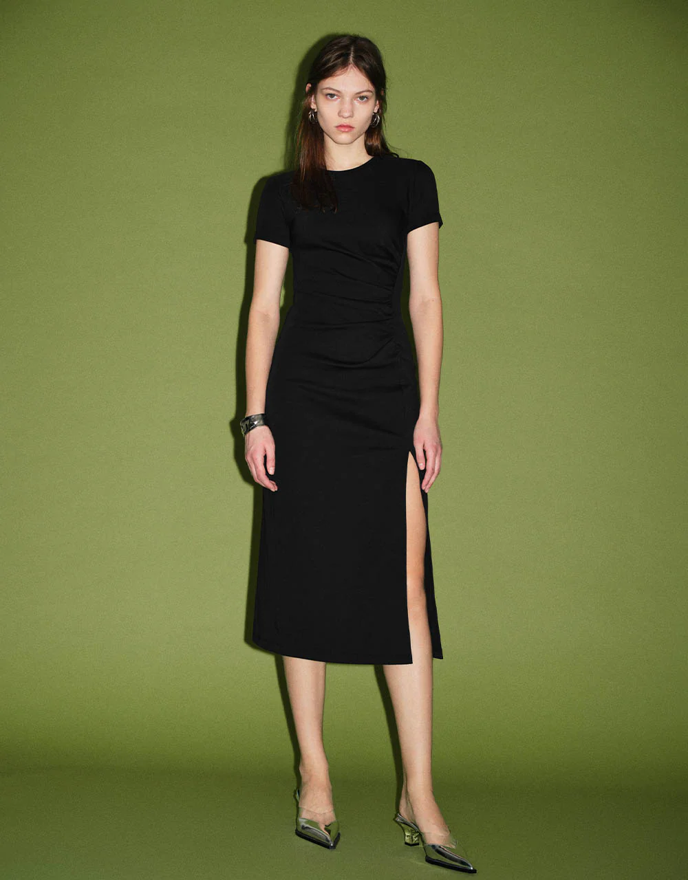 Crew Neck Skinny Knitted Dress - Image 16
