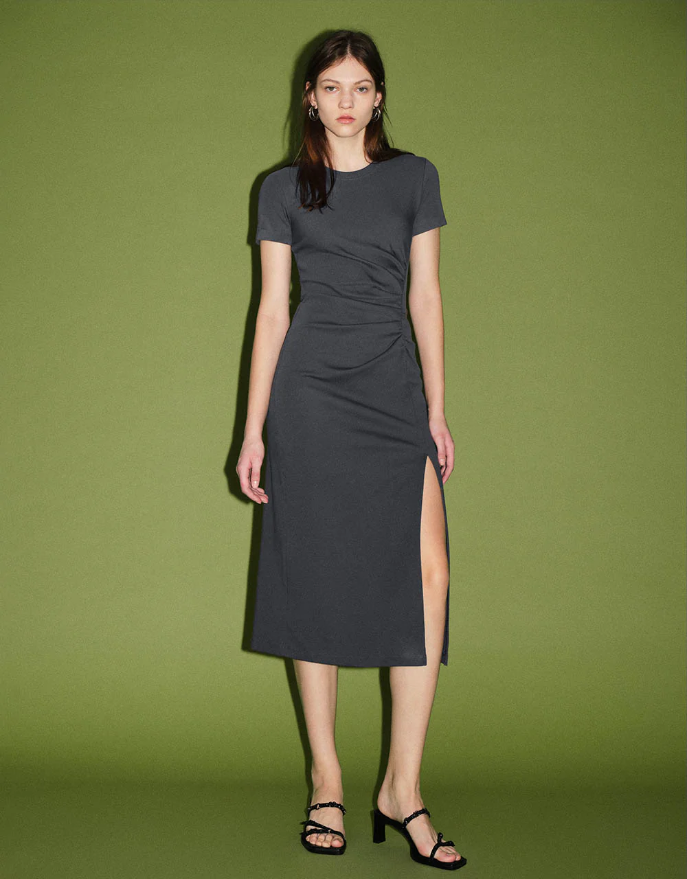 Crew Neck Skinny Knitted Dress - Image 19