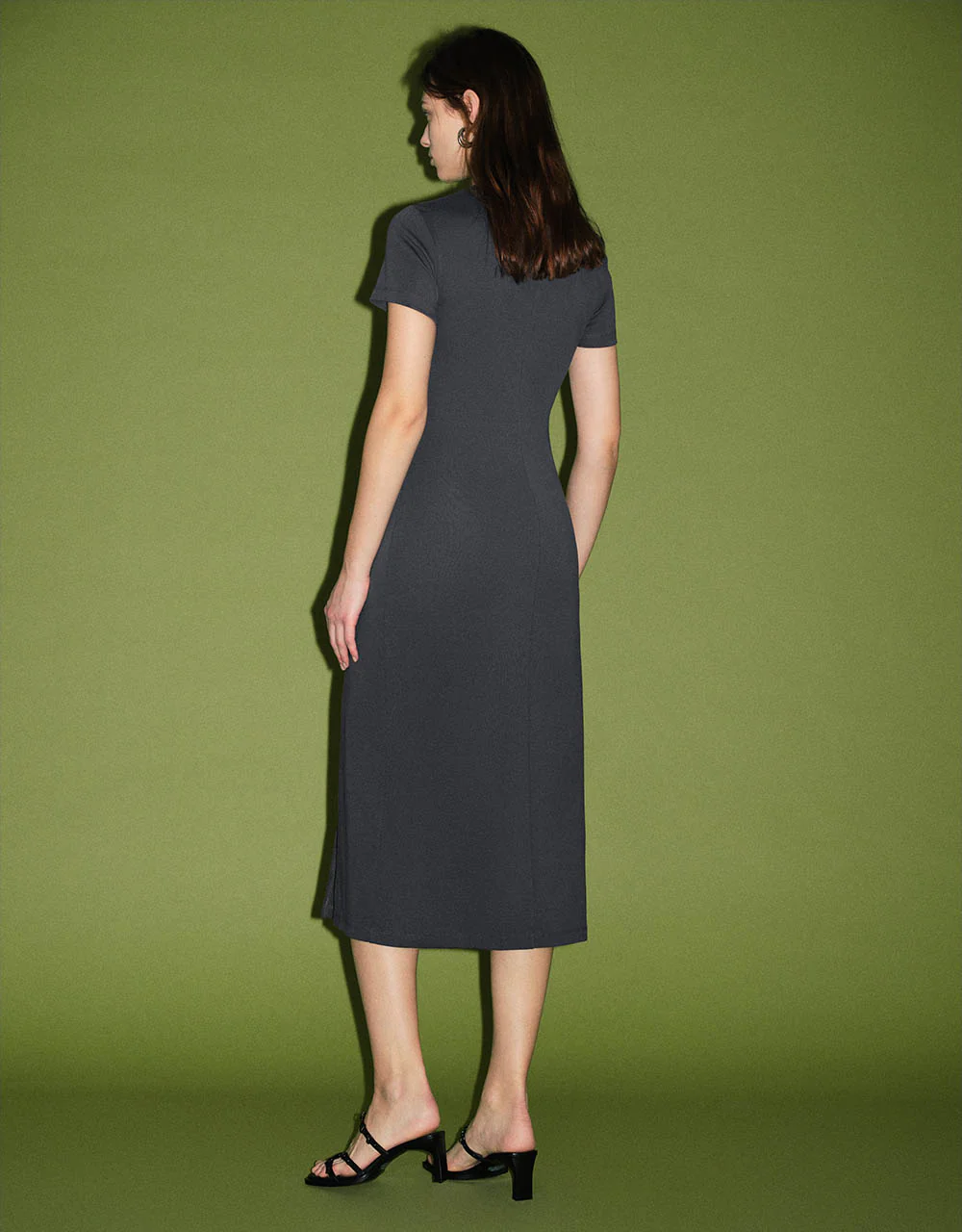 Crew Neck Skinny Knitted Dress - Image 24