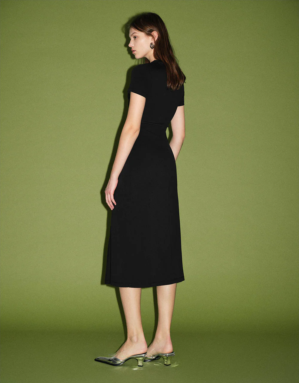 Crew Neck Skinny Knitted Dress - Image 6