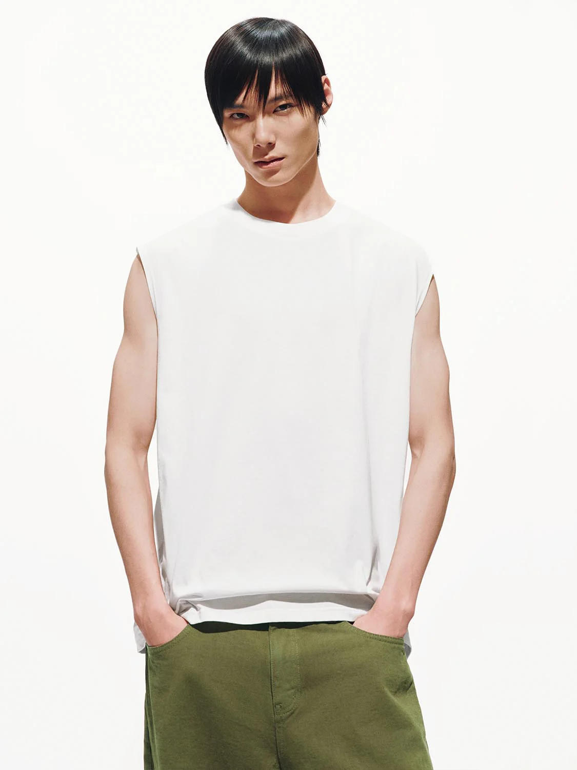 Crew Neck Sleeveless Tank Top