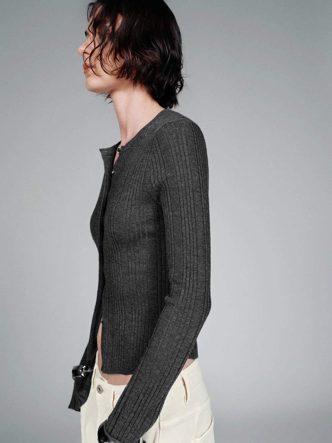 Crew Neck Slim Fit Knitted Cardigans - Image 13