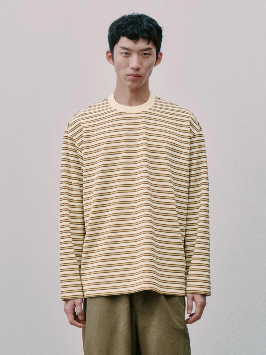 Crew Neck Striped Long Sleeve T-Shirts