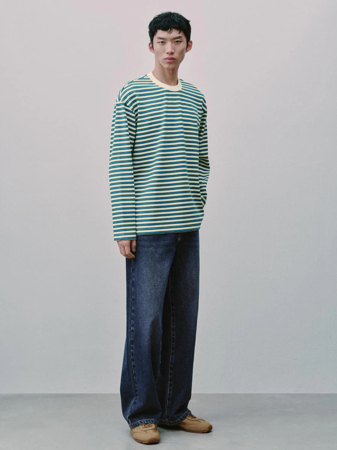 Crew Neck Striped Long Sleeve T-Shirts - Image 12