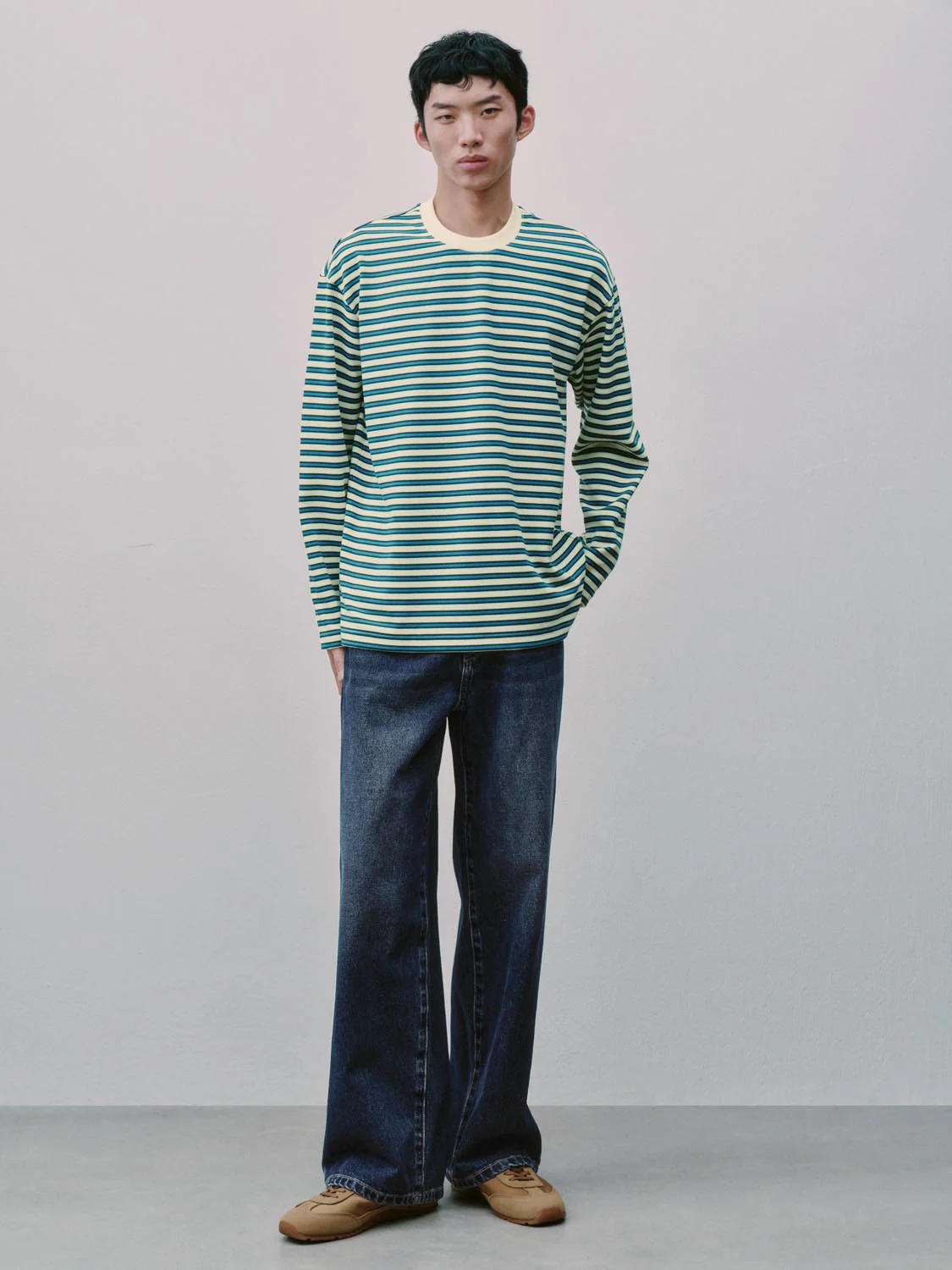 Crew Neck Striped Long Sleeve T-Shirts - Image 13