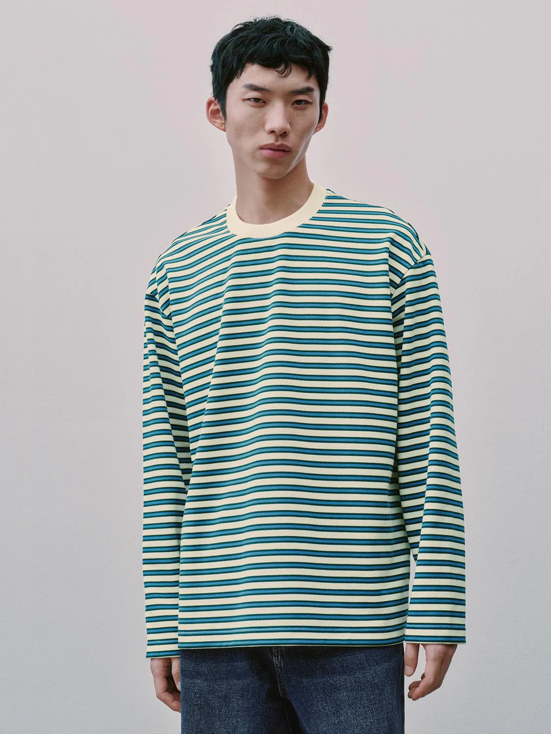 Crew Neck Striped Long Sleeve T-Shirts - Image 26