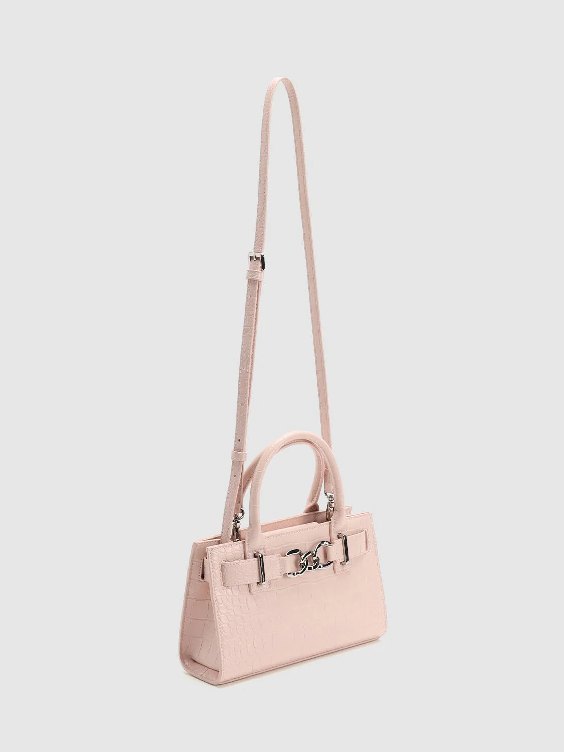 Crocodile-Embossed Handle Shoulder Bags - Image 2