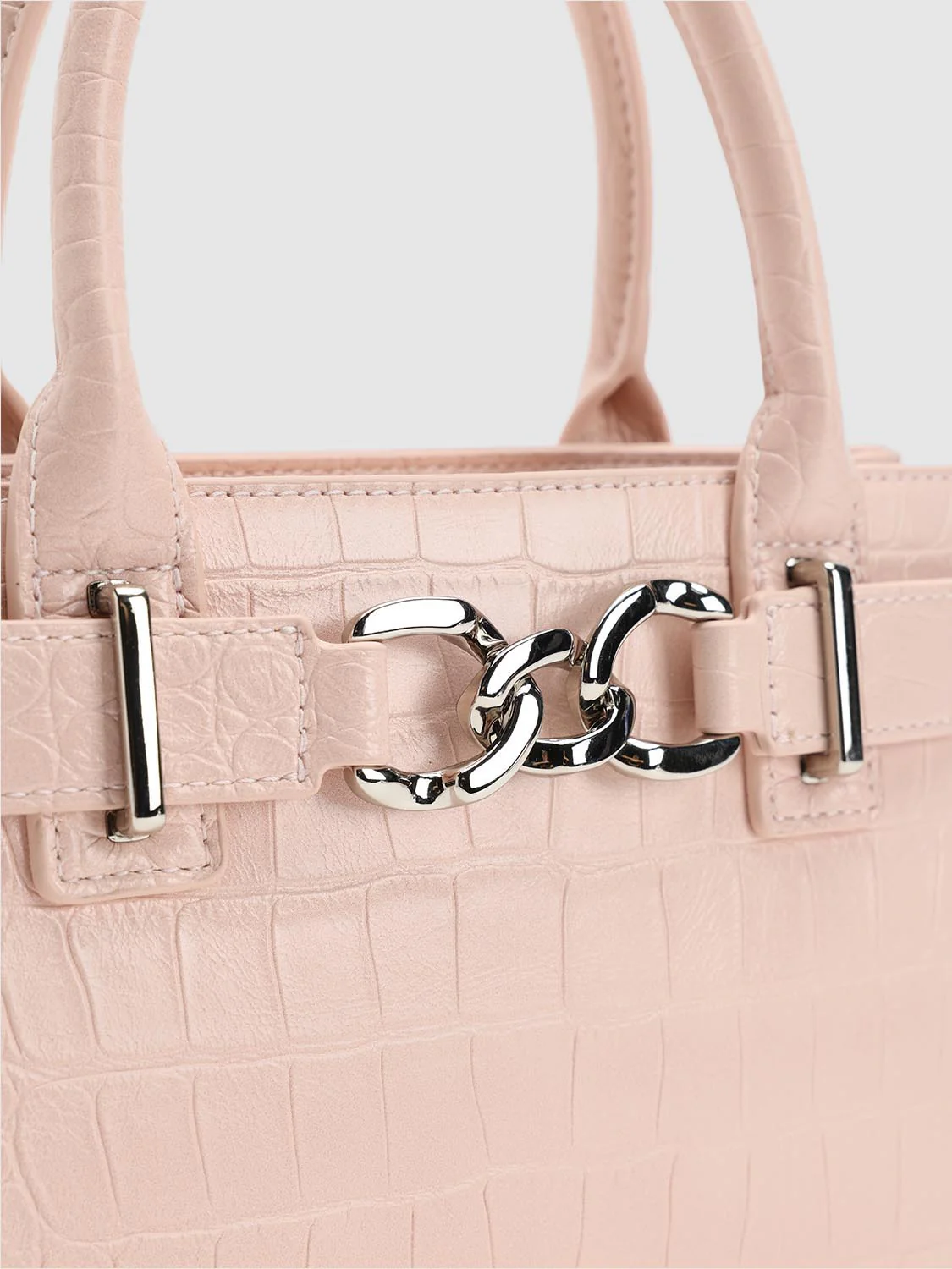 Crocodile-Embossed Handle Shoulder Bags - Image 4
