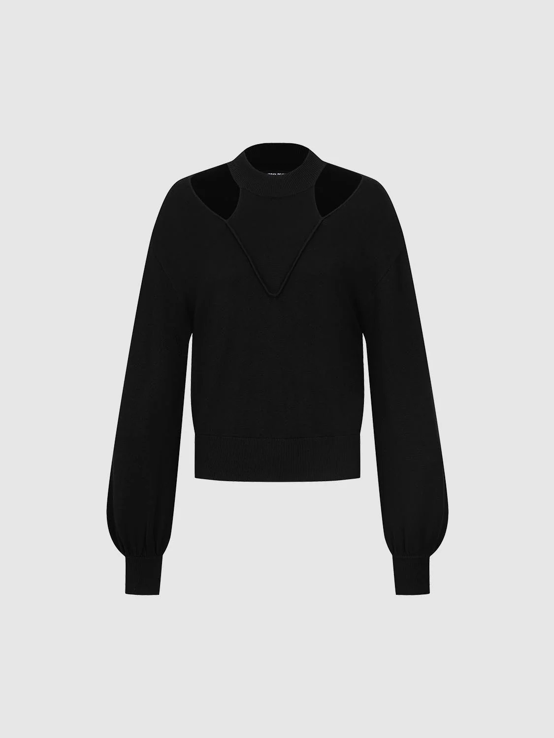 Cut-Out Long Sleeve Knitted T-Shirts - Image 7