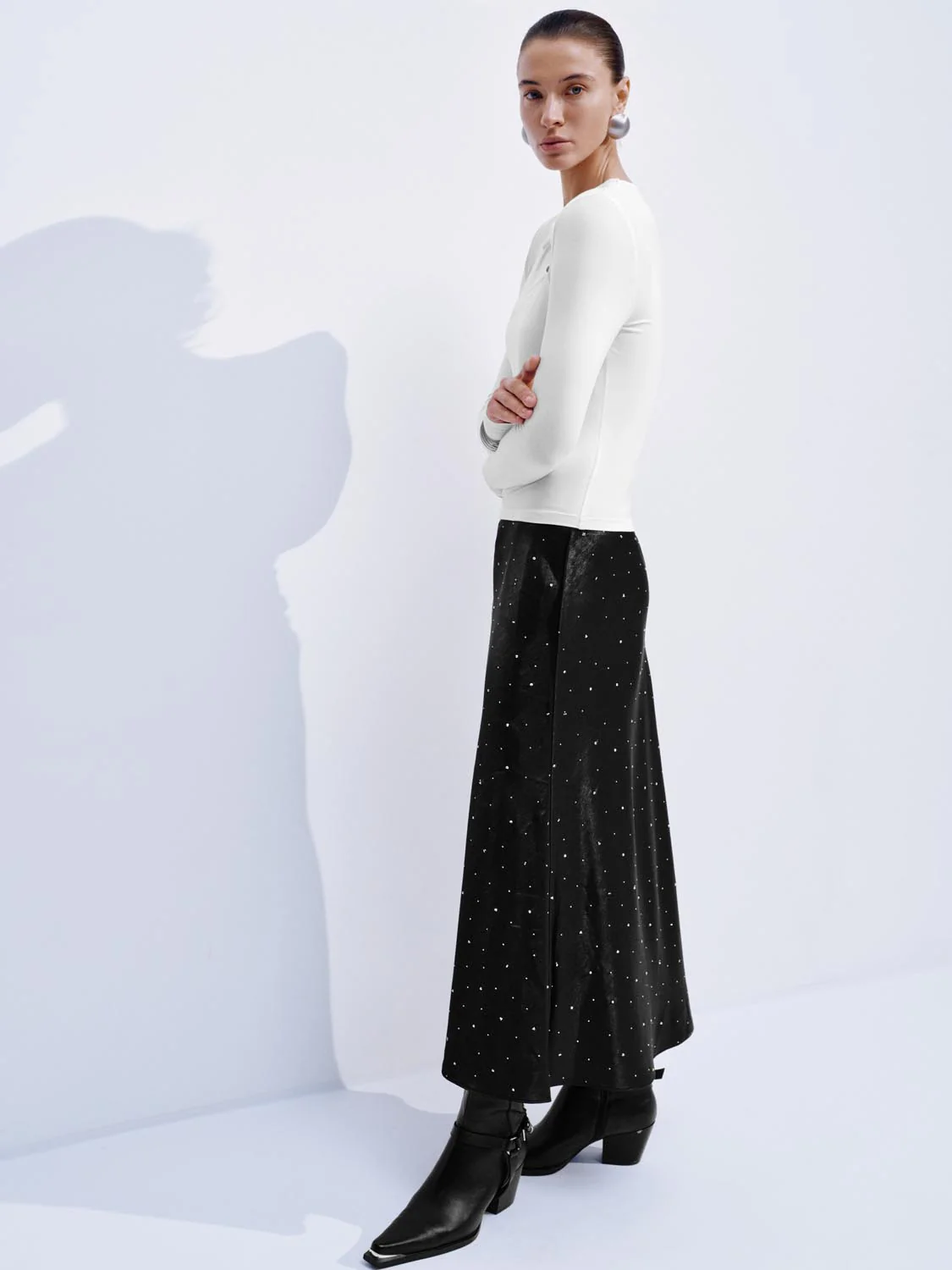 Cut Out Long Sleeve Slim Fit T-Shirts - Image 13