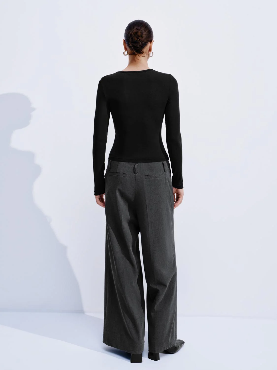 Cut Out Long Sleeve Slim Fit T-Shirts - Image 6