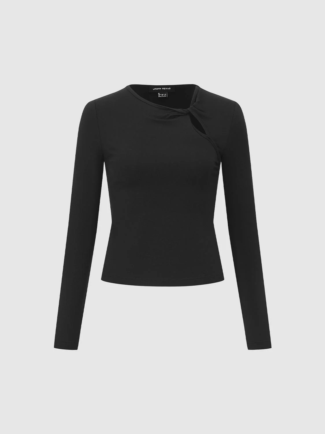 Cut Out Long Sleeve Slim Fit T-Shirts - Image 7