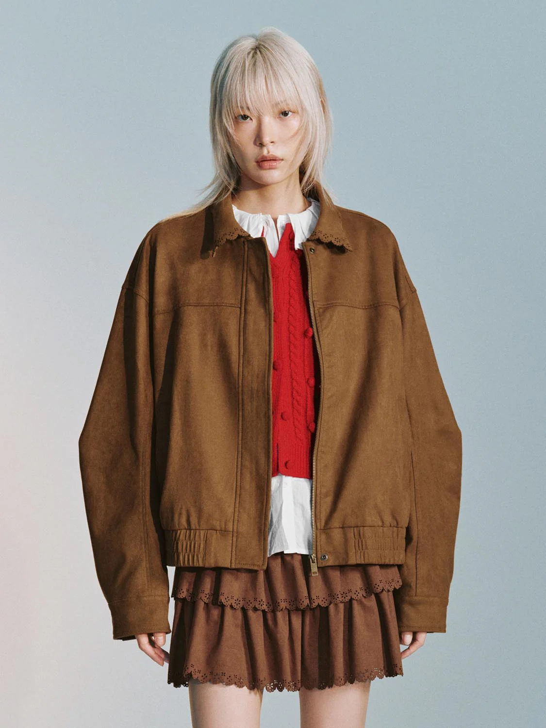Cutwork Collar Bomber Jackets
