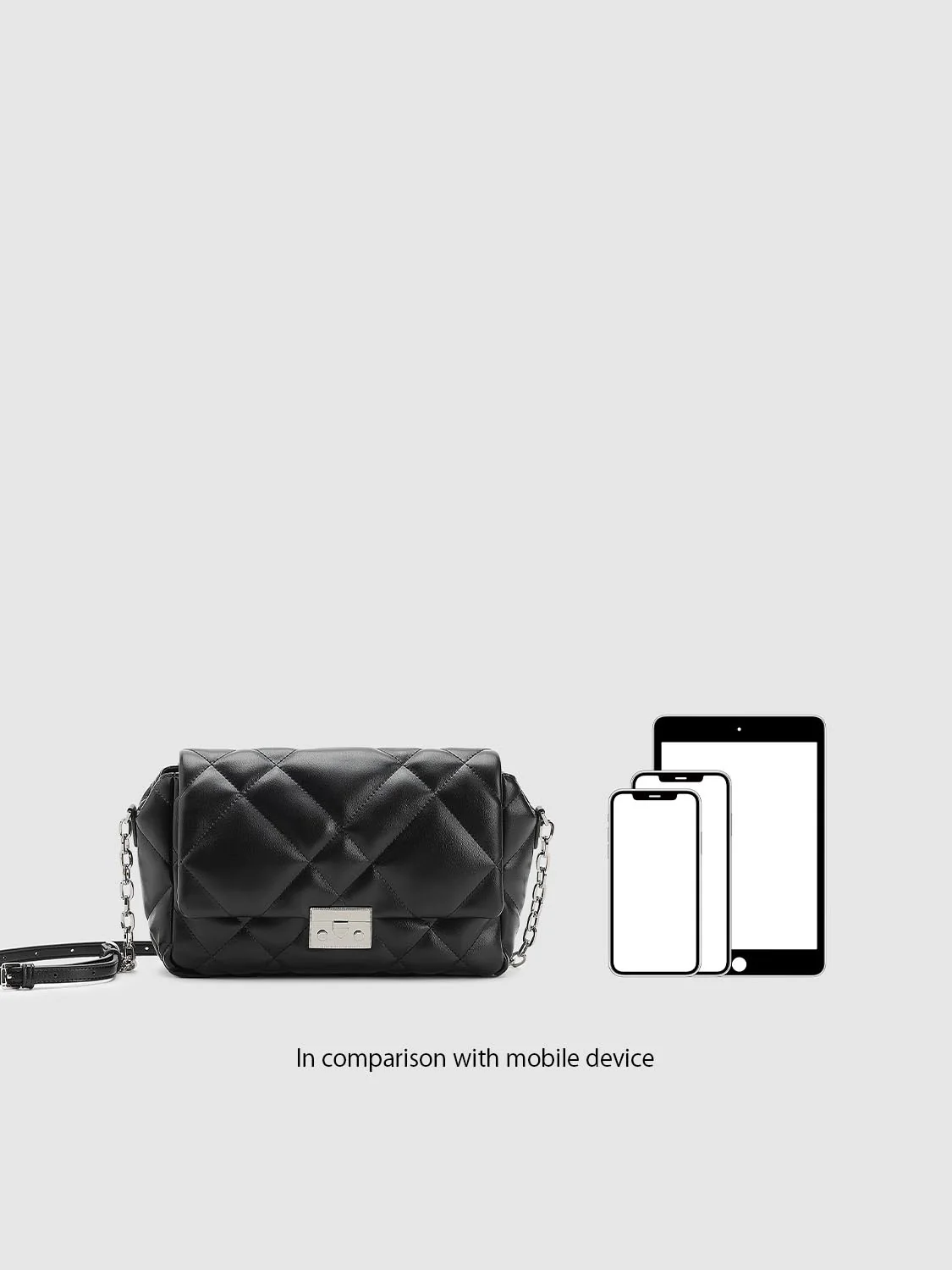Diamond Quilted Chain Detail Shoulder Bags - Image 7